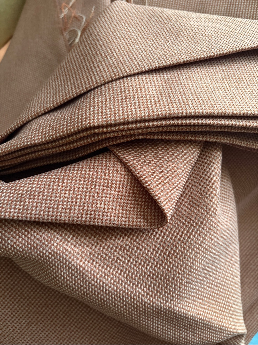 Fabric, 60”W x 4 Yards, Vintage Polyester Suiting, Micro Houndstooth